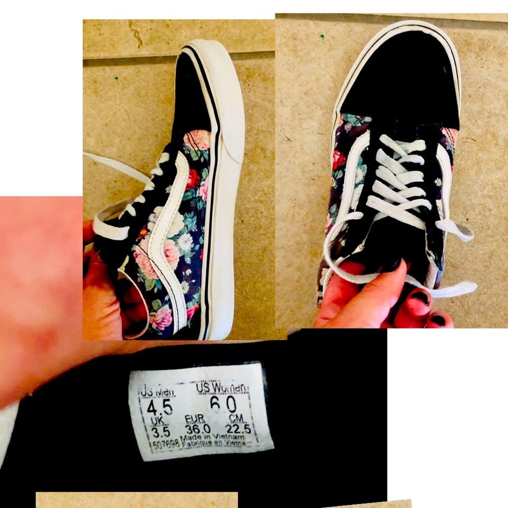 Ladies size 6 floral vans.
